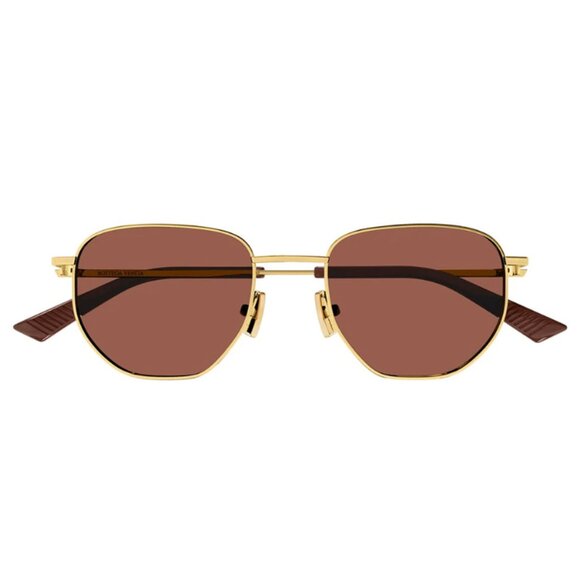 NEW BOTTEGA VENETA UNISEX SUNGLASSES BOTTEGA VENETA BV1301S 003 GOLD EYEWEAR - Picture 2 of 3